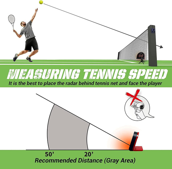 TGU Tennis Sport Radar Hands-Free Speed Gun