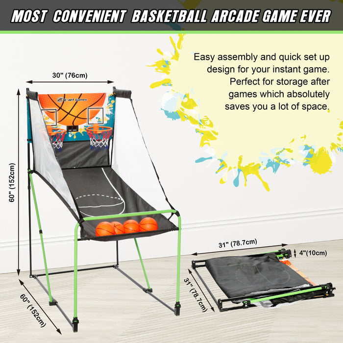 E-Jet Electronic Basketball Arcade Game, Dual Shot Portable