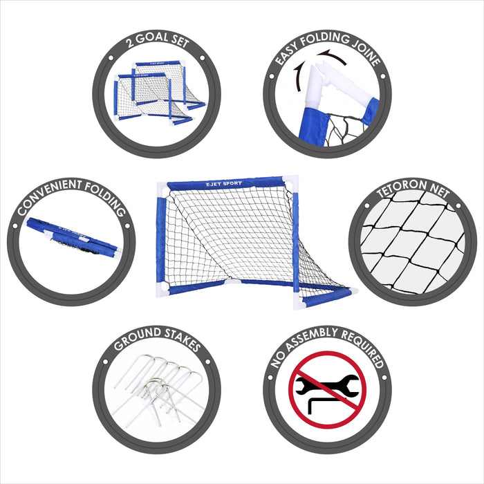 E-Jet Plastic Soccer Goals, Set of 2