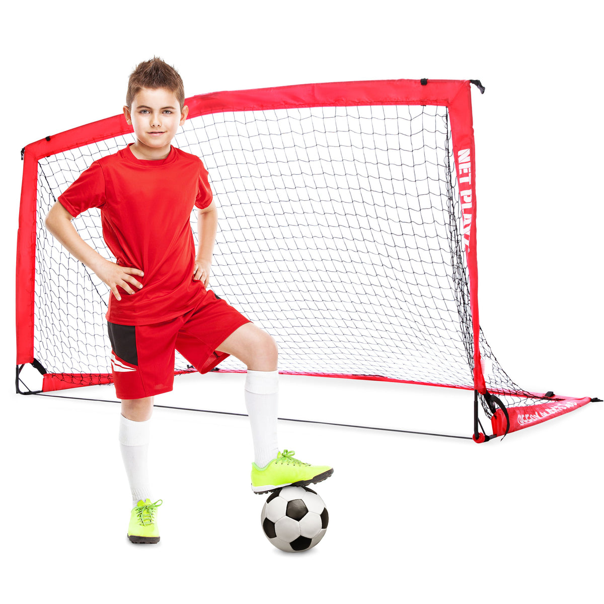 Kids Football Goals, 6ft x 3ft Portable Soccer Goals, Set of 2