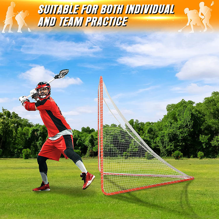 lacrosse goal net amazon pop-up portable foldable collapsing backyard practice training age 9 10 11 12 13 14 15 16 year olds teens teenager gifts Lacrosse Goals, 6ft x 6ft Metal Lacrosse Goals