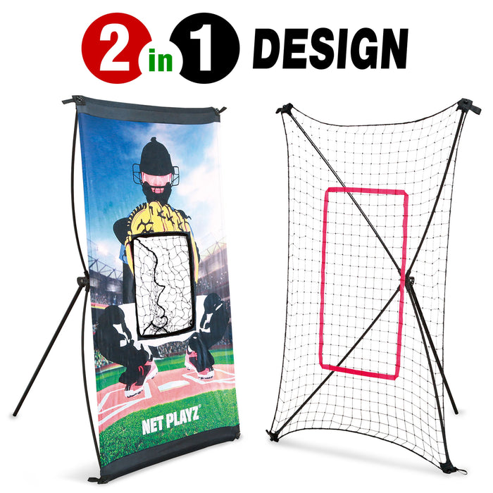 Net Playz Baseball Practice Combo Set - PitchBack Net, Radar & Target