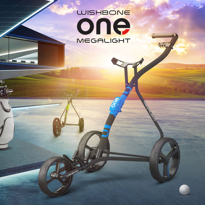 Wishbone Golf Push Cart 9lbs - 1Step Folding, Minimalistic Design
